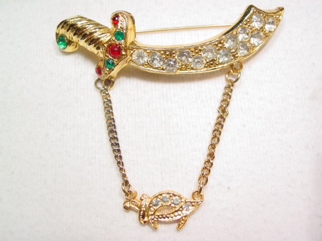Orak Rhinestone Sword Pin