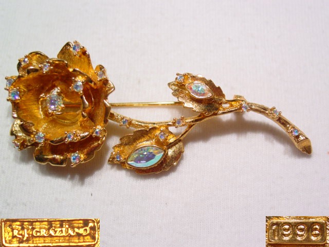 R. J. Graziano Aurora Borealis Rose Pin