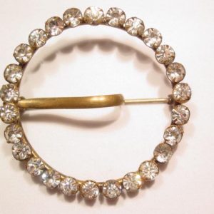 Rhinestone Belt Buckle Pin
