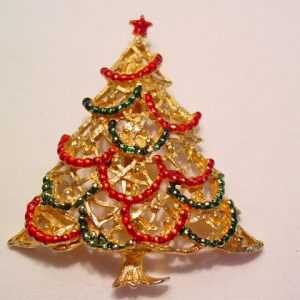 Red and Green Garland Christmas Tree