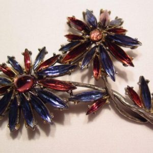Dark Blue and Purple Capri Floral Pin