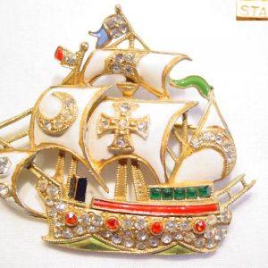Staret Enameled Ship Pin