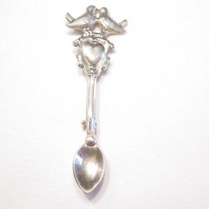 Lang Sterling Lovebirds Spoon Pin