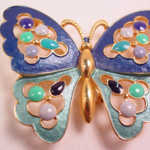 Juliana Blue Enamel Butterfly Pin/Pendant