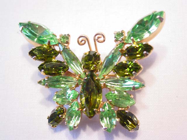Green and Olive Butterfly Pin