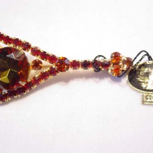 Juliana (DeLizza and Elster) Red Sitar Pin with Original Tag