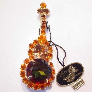 Juliana (DeLizza and Elster) Topaz-Colored Guitar Pin with Original Tag