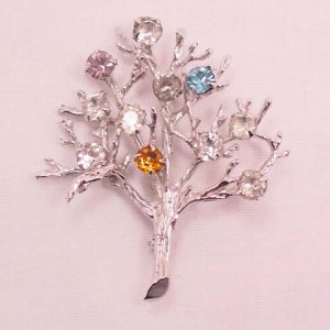 Signed Sterling Family Tree Pin