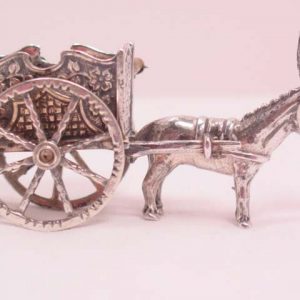 3-Dimensional Donkey Pulling Cart Pin