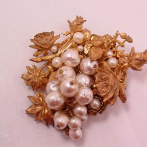 Miriam Haskell Pearl Grape Bunch Pin
