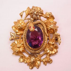 Antiques Snake and Flowers Pin