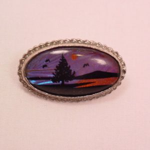 Oval Tree Butterfly Wing Pin