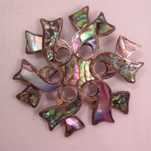 Xola Awareness Ribbon Sterling and Abalone Pin/Pendant