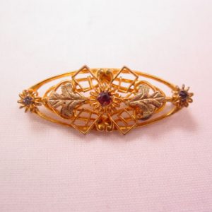 2-Tone Goldtone Oval Bar Pin