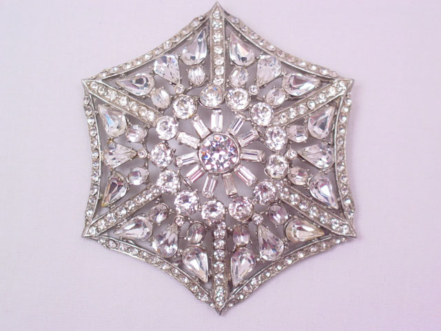 Rhinestone Spider Web Pin