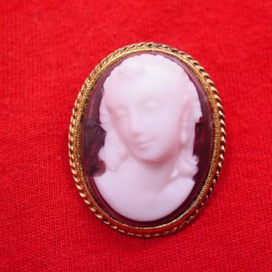 High-Relief Porcelain Cameo Pin