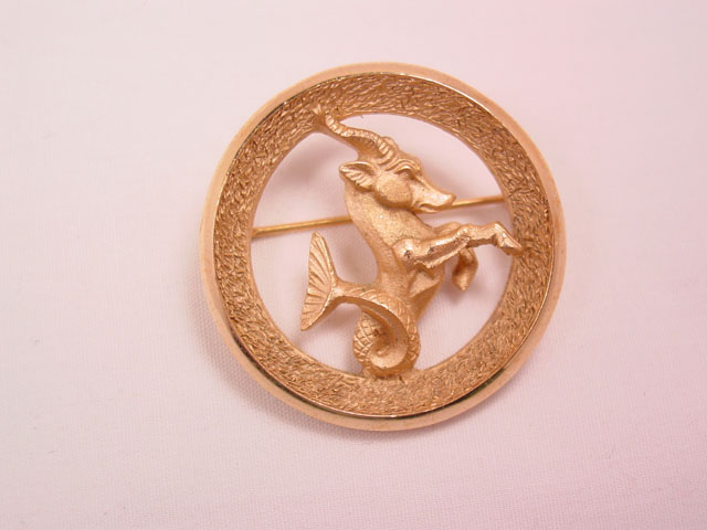 Trifari Capricorn Zodiac Pin