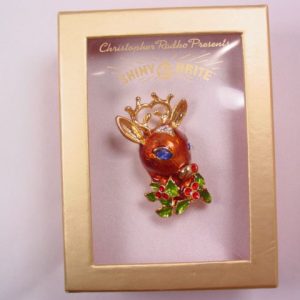 Christopher Radko Reindeer Pin in Original Box