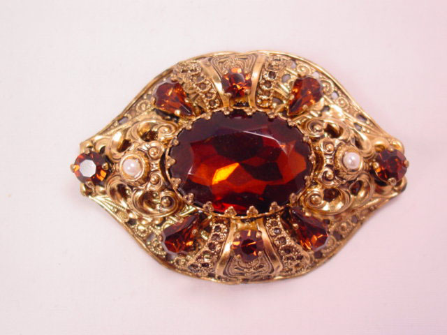 Topaz-Colored West German Pin
