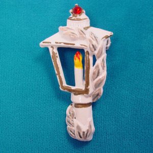 White Enamel Christmas Lantern Pin