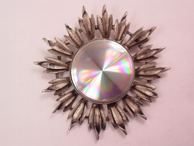 Iridescent Disc Flower Pin