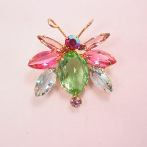 Cute Pastel-Colored Rhinestone Bug Pin