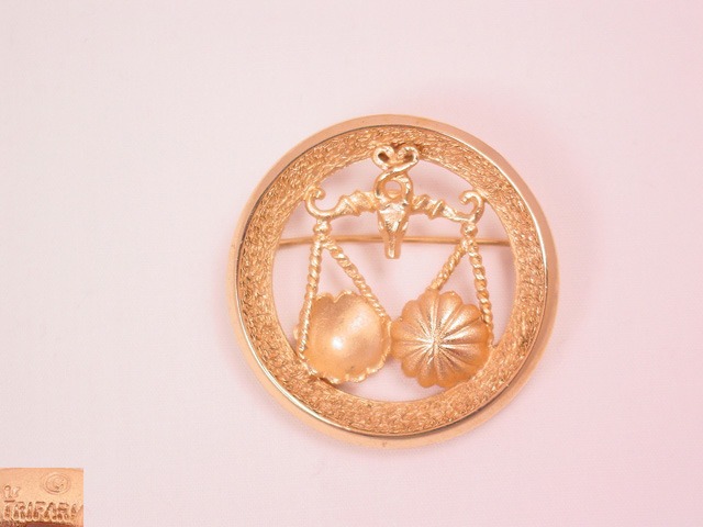 Trifari Libra Zodiac Pin