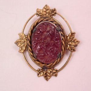 Purple Glass Floral Pin
