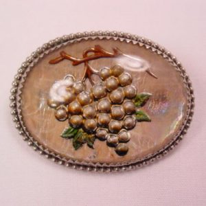 Reversed Glass Grape Bunch Pin