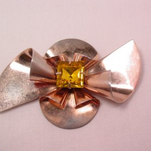 Retro Citrine and Sterling by Jordan Bow Pin