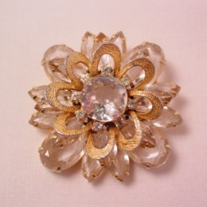 Giant Clear Rhinestone Starburst Pin