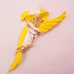 Pretty Yellow Parrot Pin