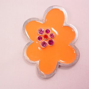 Gimmick Orange Modern Flower Pin