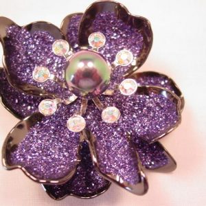 Deep Purple Joan Rivers Flower Pin
