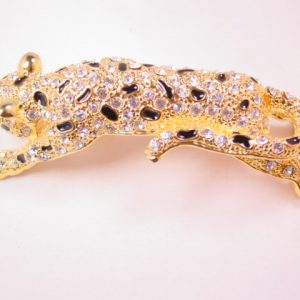 Huge Rhinestone Leopard Shoulder Pin