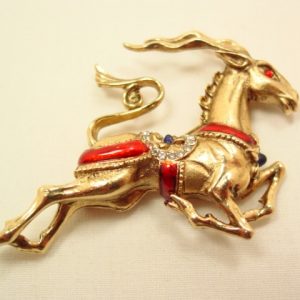 Beautiful High-Relief Running Impala Pin
