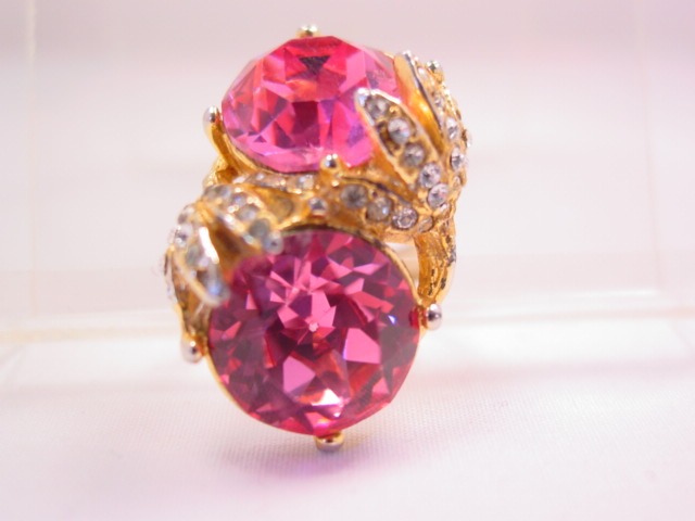 HUGE Bright Pink Rhinestone Ring | The Jewelled Jester