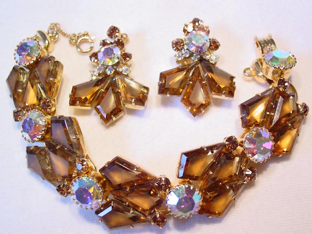 Topaz Kite-Shaped D&E (Juliana) Bracelet and Earrings Set