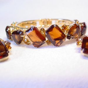 Topaz Clamper Bracelet and Earrings Set