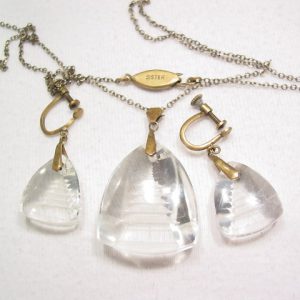Crystal Pagoda Necklace and Earrings Set