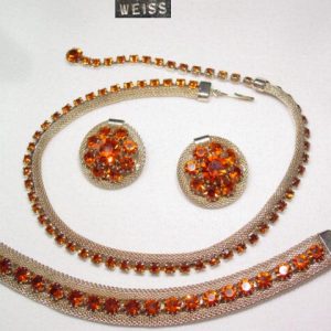 Burnt Orange and Mesh Weiss Parure