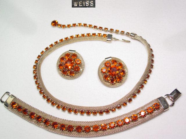 Burnt Orange and Mesh Weiss Parure