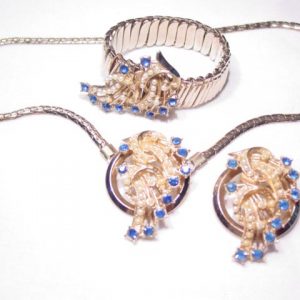 Japanese Blue and Pearl Starburst Parure