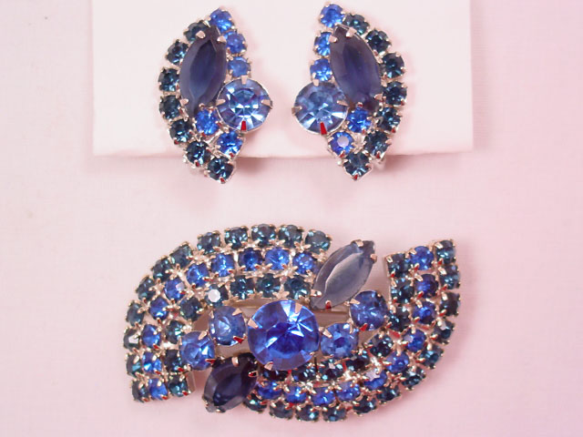 True Blue Pin and Earrings Set