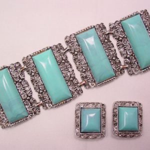 Large Imitation Turquoise Rectangle Bracelet