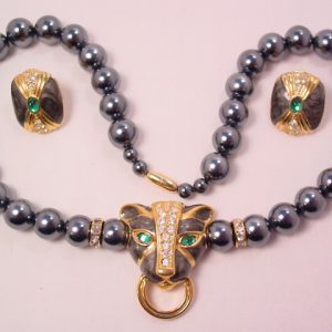 KJL for Avon Panther Necklace and Earrings Set