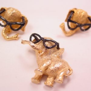 Political Barry Goldwater Elephant Pin and Earrings Set