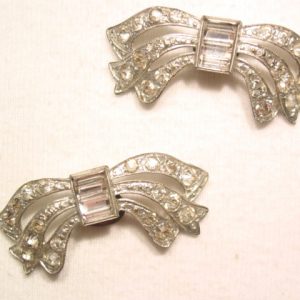 Rhinestone Bow Shoe Clips