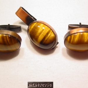 Tiger’s Eye Cuff Links and Tie Clip