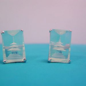 Opalescent Pagoda Rectangle Cuff Links